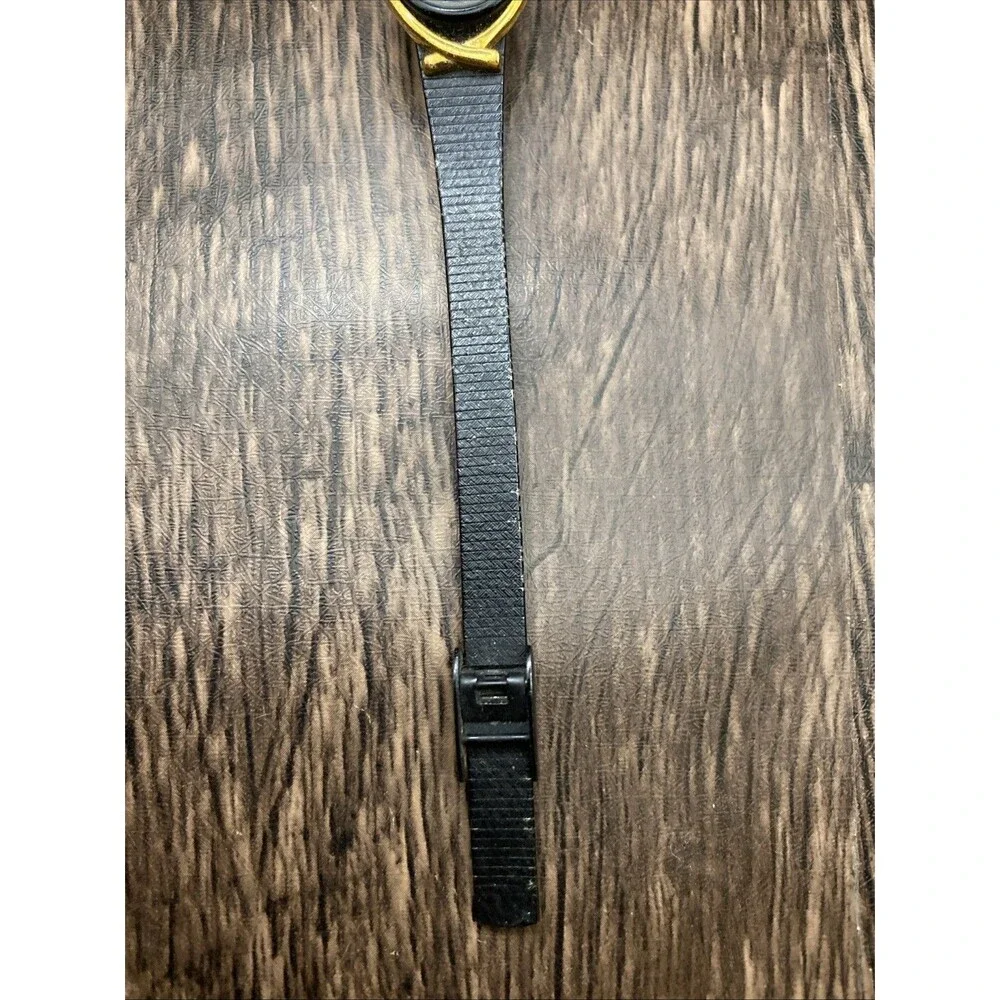 Timex Women's Watch Unique gold bevel. Working, New Battery Black Metal Band